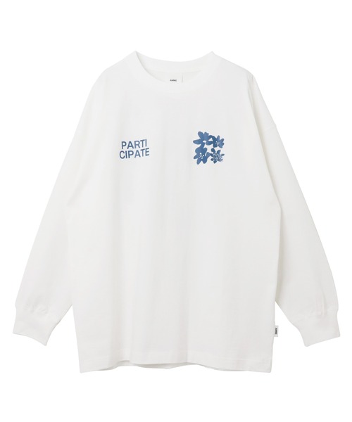 セール】前後ロゴ入りフラワープリント長袖Tシャツ（Tシャツ