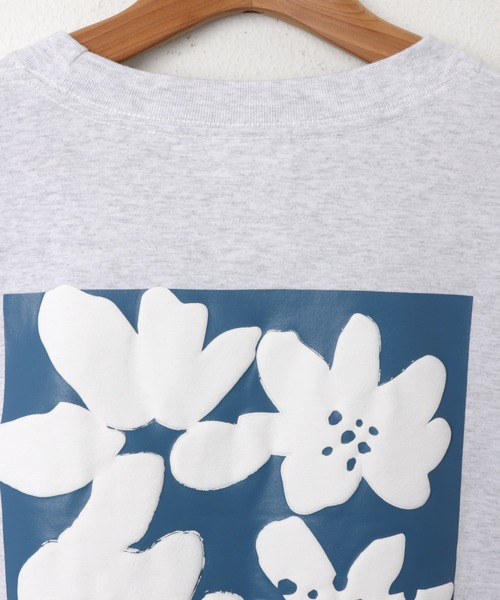 MEDM 新作 Tシャツ 長袖 ロゴ お花 プリント 大人気 男女兼用 ANME tシャツ ロゴフラワーイラストプリント長袖Tシャツ