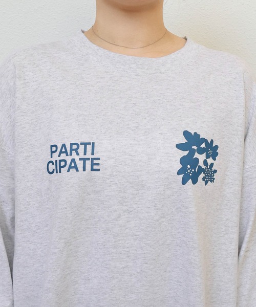 ANME（アンメ）の「前後ロゴ入りフラワープリント長袖Tシャツ（Tシャツ/カットソー・レディース・グレー系その他2/ホワイト系その他/グレー系その他/ホワイト系その他2・M/L）」の19枚目の写真