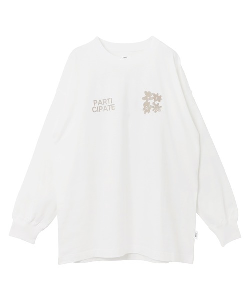 セール】前後ロゴ入りフラワープリント長袖Tシャツ（Tシャツ