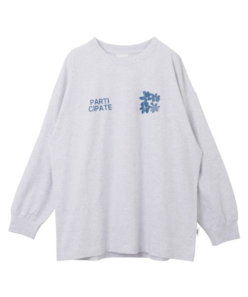 セール】前後ロゴ入りフラワープリント長袖Tシャツ（Tシャツ