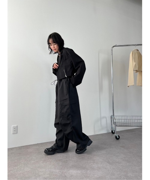 HANNE(アン)の「クロップドジャケット(テーラードジャケット・レディース・ブラック/アイボリー・FREE)」の17枚目の写真
