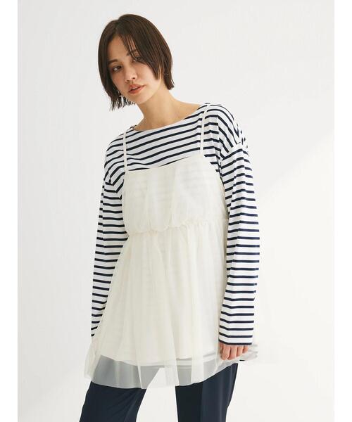 Green　Parks（グリーンパークス）の「チュールキャミビスチェ（ベスト・レディース・ブラック/グレイッシュベージュ/ホワイト系その他2・FREE）」の12枚目の写真