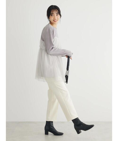 Green　Parks（グリーンパークス）の「チュールキャミビスチェ（ベスト・レディース・ブラック/グレイッシュベージュ/ホワイト系その他2・FREE）」の13枚目の写真