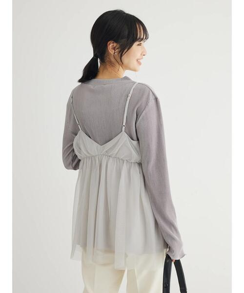 Green　Parks（グリーンパークス）の「チュールキャミビスチェ（ベスト・レディース・ブラック/グレイッシュベージュ/ホワイト系その他2・FREE）」の16枚目の写真