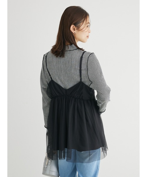 Green　Parks（グリーンパークス）の「チュールキャミビスチェ（ベスト・レディース・ブラック/グレイッシュベージュ/ホワイト系その他2・FREE）」の21枚目の写真