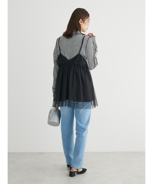 Green　Parks（グリーンパークス）の「チュールキャミビスチェ（ベスト・レディース・ブラック/グレイッシュベージュ/ホワイト系その他2・FREE）」の18枚目の写真