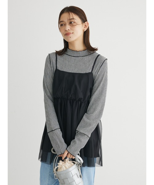 Green　Parks（グリーンパークス）の「チュールキャミビスチェ（ベスト・レディース・ブラック/グレイッシュベージュ/ホワイト系その他2・FREE）」の20枚目の写真