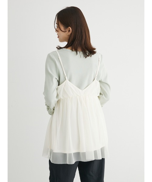 Green　Parks（グリーンパークス）の「チュールキャミビスチェ（ベスト・レディース・ブラック/グレイッシュベージュ/ホワイト系その他2・FREE）」の10枚目の写真