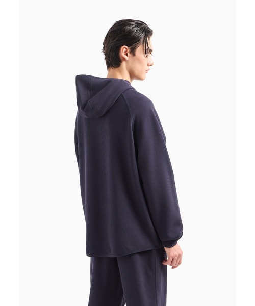 ARMANI EXCHANGE(アルマーニエクスチェンジ)の「【A|X アルマーニ エクスチェンジ】AXロゴ フーデッドモックネックスウェットパーカー(スウェット・メンズ・アイボリー/ネイビー・X-SMALL/LARGE/MEDIUM/SMALL/XX-LARGE/X-LARGE)」の3枚目の写真