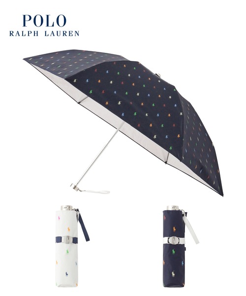 新品♡ポロ・ラルフ・ローレン晴雨兼用二つ折り傘 POLO RALPH LAUREN 【WEB限定】晴雨兼用傘 折りたたみ傘 楽折
