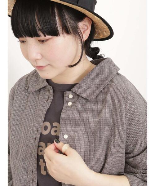 Samansa Mos2（サマンサ モスモス）の「二つ並びボタンシャツ（シャツ/ブラウス・レディース・チャコールグレー/キナリ/イエロー/ベージュ・F）」の3枚目の写真