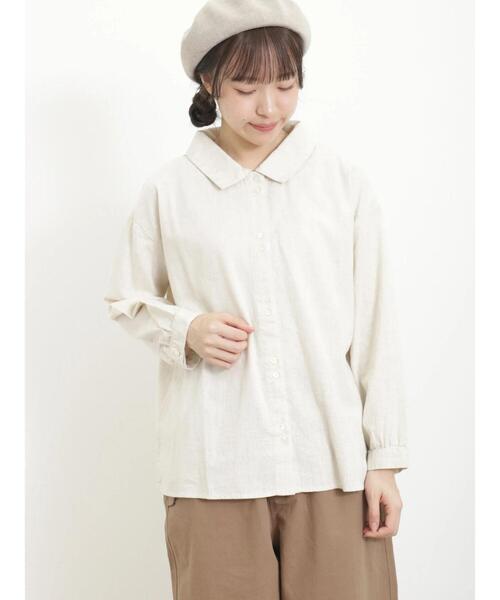 Samansa Mos2（サマンサ モスモス）の「二つ並びボタンシャツ（シャツ/ブラウス・レディース・チャコールグレー/キナリ/イエロー/ベージュ・F）」の10枚目の写真