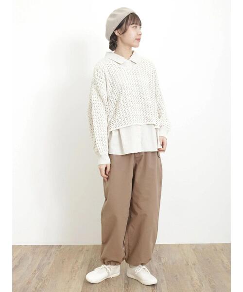 Samansa Mos2（サマンサ モスモス）の「二つ並びボタンシャツ（シャツ/ブラウス・レディース・チャコールグレー/キナリ/イエロー/ベージュ・F）」の11枚目の写真