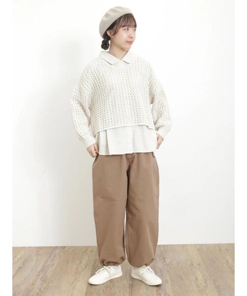 Samansa Mos2（サマンサ モスモス）の「二つ並びボタンシャツ（シャツ/ブラウス・レディース・チャコールグレー/キナリ/イエロー/ベージュ・F）」の13枚目の写真