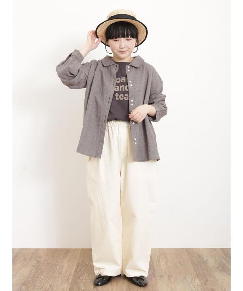 Samansa Mos2（サマンサ モスモス）の「二つ並びボタンシャツ（シャツ/ブラウス・レディース・チャコールグレー/キナリ/イエロー/ベージュ・F）」の20枚目の写真