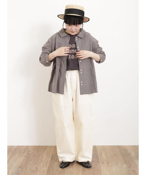 Samansa Mos2（サマンサ モスモス）の「二つ並びボタンシャツ（シャツ/ブラウス・レディース・チャコールグレー/キナリ/イエロー/ベージュ・F）」の22枚目の写真