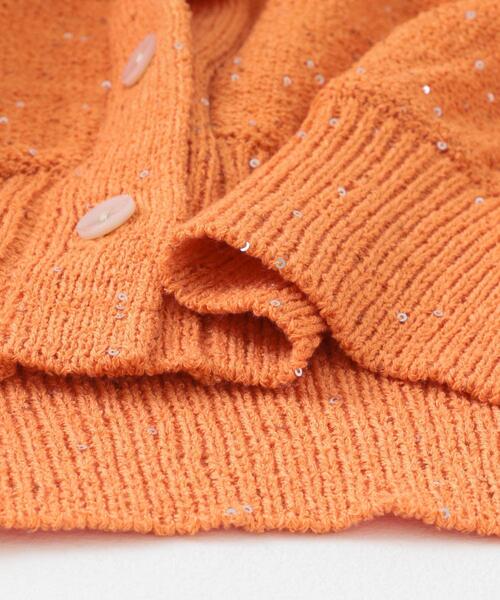 HEYUMM（ヘユム）の「クロップドスパンコールカーディガン（カーディガン/ボレロ・レディース・オレンジ/アイボリー/グレー・ONE）」の10枚目の写真