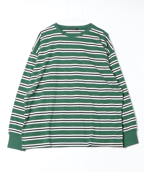 FUNALIVE（ファンアライブ）の「Classic multi-border T-shirt / ボーダーマルチボーダーロンT unisex（Tシャツ/カットソー・メンズ・ブラック/ベージュ/パープル/ネイビー/グリーン/チャコール・XL/L/M）」の22枚目の写真