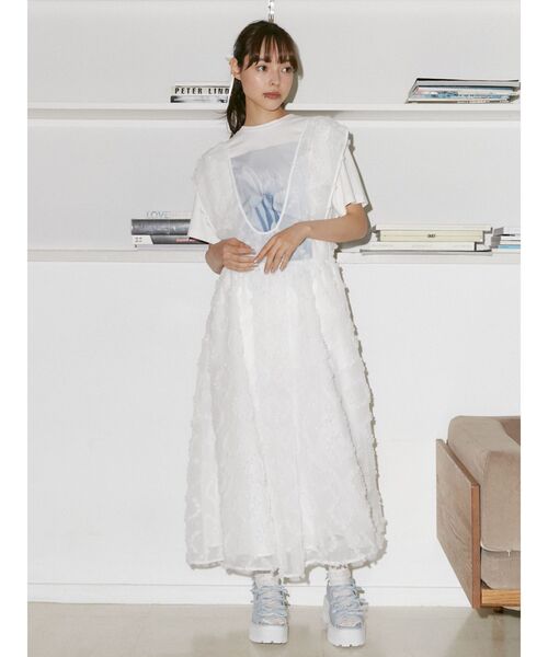 merry jenny（メリージェニー）の「round fluffyジャンスカ（ジャンパースカート・レディース・ブラック/ベージュ/オフホワイト・FREE）」の11枚目の写真