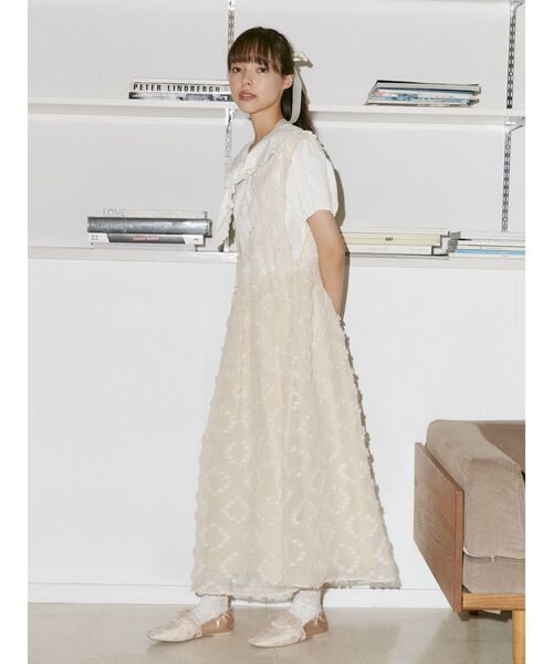 merry jenny（メリージェニー）の「round fluffyジャンスカ（ジャンパースカート・レディース・ブラック/ベージュ/オフホワイト・FREE）」の7枚目の写真