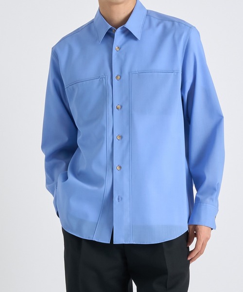 THE TOKYO(ザトウキョウ)の「【THE TOKYO/ザトウキョウ】Active Washable Wool L/S Shirt Solid/アクティブウォッシャブルウールロングスリーブシャツソリッド(シャツ/ブラウス・メンズ・サックスブルー・44/48/46)」の1枚目の写真