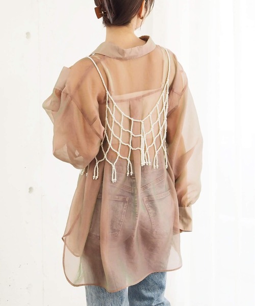 tiptop(ティップトップ)の「パールビスチェ(キャミソール・レディース・ホワイト系その他/ブラック系その他・FREE)」の6枚目の写真