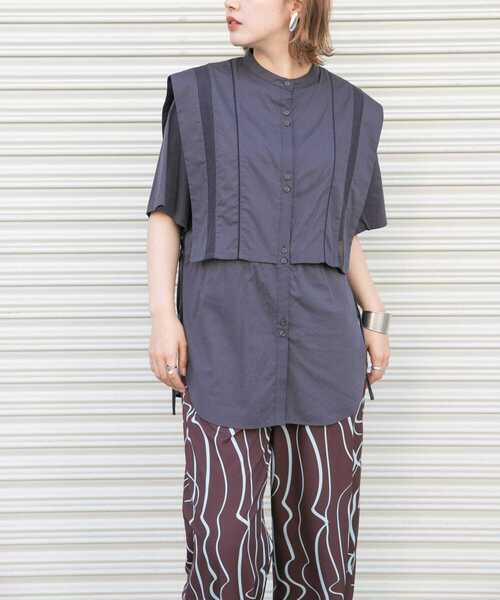 【セール】パイピングレイヤードシャツ（シャツ/ブラウス）｜KBF（ケイビーエフ）