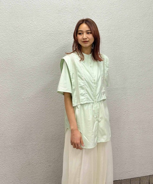 【セール】パイピングレイヤードシャツ（シャツ/ブラウス）｜KBF（ケイビーエフ）