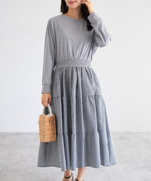 【ZOZO限定】ギンガムチェックドッキングワンピース