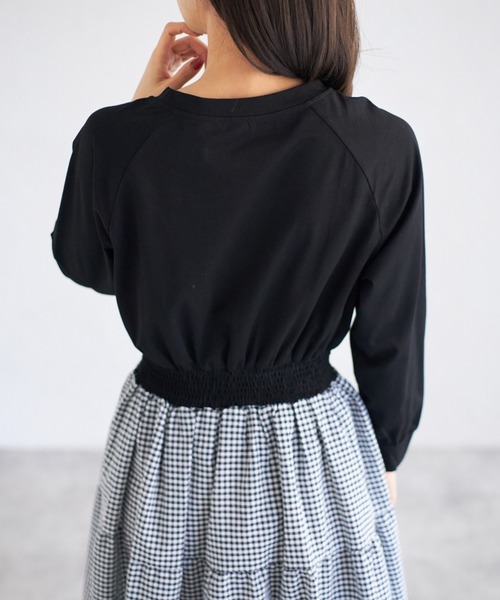 tocco closet(トッコ クローゼット)の「【ZOZO限定】ギンガムチェックドッキングワンピース(ワンピース・レディース・グレー/ブラック・M)」の6枚目の写真