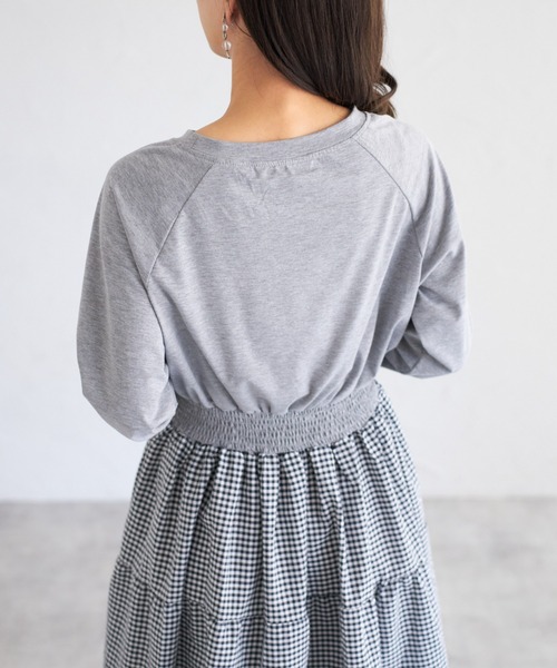 tocco closet(トッコ クローゼット)の「【ZOZO限定】ギンガムチェックドッキングワンピース(ワンピース・レディース・グレー/ブラック・M)」の19枚目の写真