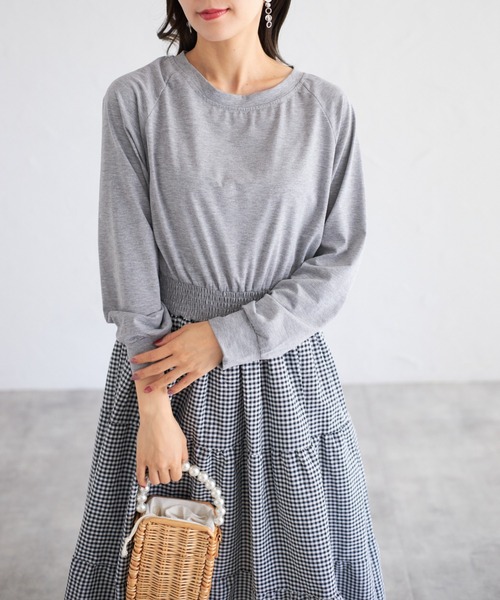 tocco closet(トッコ クローゼット)の「【ZOZO限定】ギンガムチェックドッキングワンピース(ワンピース・レディース・グレー/ブラック・M)」の22枚目の写真