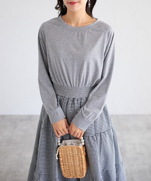 tocco closet(トッコ クローゼット)の「【ZOZO限定】ギンガムチェックドッキングワンピース(ワンピース・レディース・グレー/ブラック・M)」の21枚目の写真