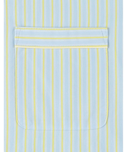 une nana cool(ウンナナクール)の「綿100% ハイゲージコットン天竺ストライプ 半袖パジャマ(ルームウェア/パジャマ・レディース・アイボリー/サックスブルー・M)」の8枚目の写真