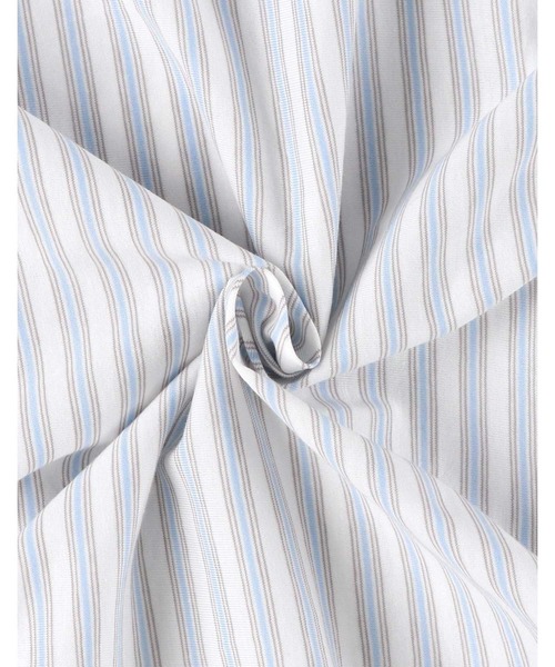 une nana cool(ウンナナクール)の「綿100% ハイゲージコットン天竺ストライプ 半袖パジャマ(ルームウェア/パジャマ・レディース・アイボリー/サックスブルー・M)」の6枚目の写真