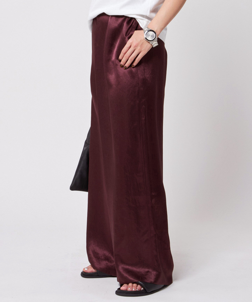 AP STUDIO（エーピーストゥディオ）の「サテンイージーパンツ（スラックス・レディース・レッド・36/38）」の6枚目の写真