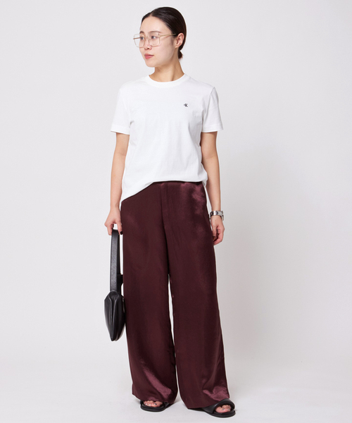 AP STUDIO（エーピーストゥディオ）の「サテンイージーパンツ（スラックス・レディース・レッド・36/38）」の8枚目の写真