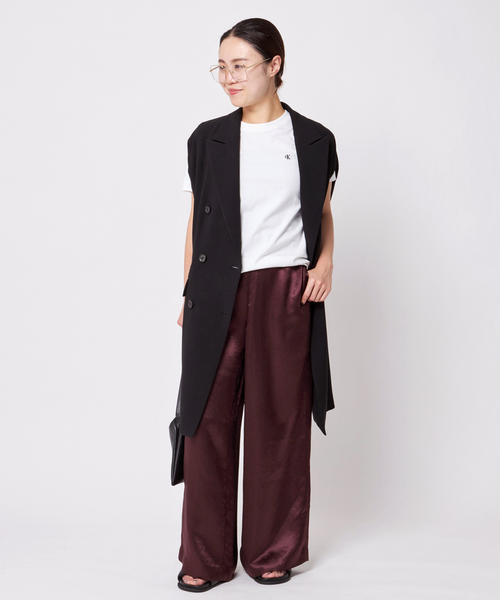 AP STUDIO（エーピーストゥディオ）の「サテンイージーパンツ（スラックス・レディース・レッド・36/38）」の10枚目の写真