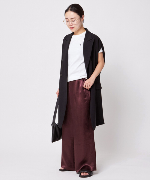 AP STUDIO（エーピーストゥディオ）の「サテンイージーパンツ（スラックス・レディース・レッド・36/38）」の11枚目の写真