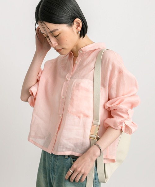 RIVE DROITE（リヴドロワ）の「ラミークロップドシャツ（シャツ/ブラウス・レディース・ブラック/ピンク・FREE）」の9枚目の写真