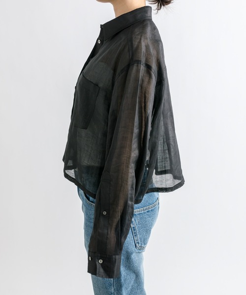 RIVE DROITE（リヴドロワ）の「ラミークロップドシャツ（シャツ/ブラウス・レディース・ブラック/ピンク・FREE）」の15枚目の写真