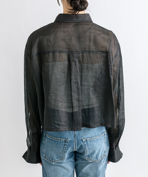 RIVE DROITE（リヴドロワ）の「ラミークロップドシャツ（シャツ/ブラウス・レディース・ブラック/ピンク・FREE）」の14枚目の写真