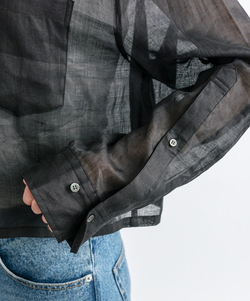 RIVE DROITE（リヴドロワ）の「ラミークロップドシャツ（シャツ/ブラウス・レディース・ブラック/ピンク・FREE）」の11枚目の写真