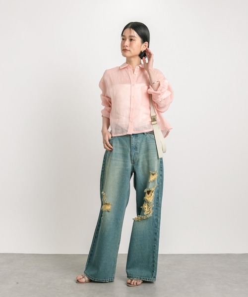 RIVE DROITE（リヴドロワ）の「ラミークロップドシャツ（シャツ/ブラウス・レディース・ブラック/ピンク・FREE）」の22枚目の写真