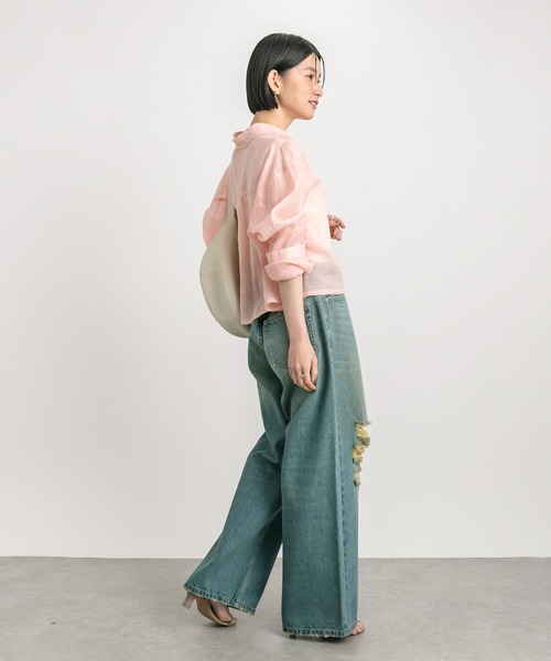 RIVE DROITE（リヴドロワ）の「ラミークロップドシャツ（シャツ/ブラウス・レディース・ブラック/ピンク・FREE）」の21枚目の写真