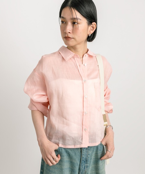 RIVE DROITE（リヴドロワ）の「ラミークロップドシャツ（シャツ/ブラウス・レディース・ブラック/ピンク・FREE）」の19枚目の写真