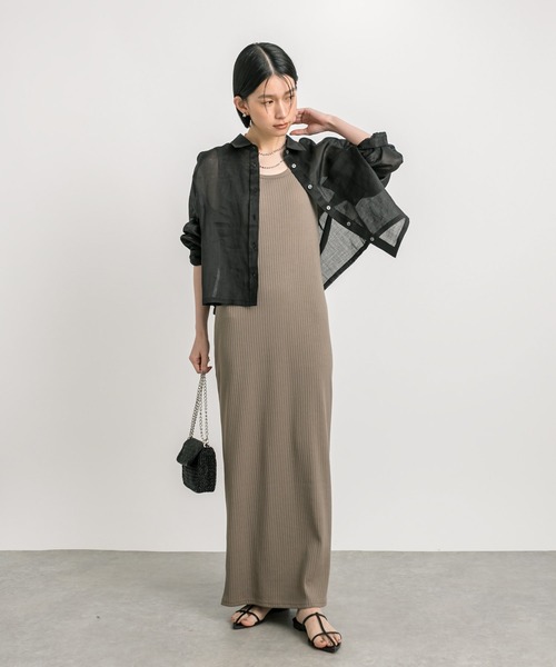 RIVE DROITE（リヴドロワ）の「ラミークロップドシャツ（シャツ/ブラウス・レディース・ブラック/ピンク・FREE）」の6枚目の写真