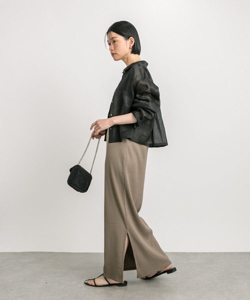 RIVE DROITE（リヴドロワ）の「ラミークロップドシャツ（シャツ/ブラウス・レディース・ブラック/ピンク・FREE）」の5枚目の写真