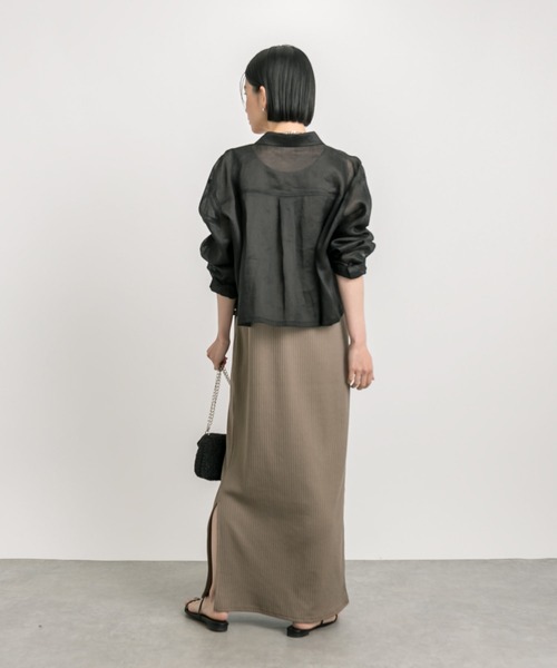 RIVE DROITE（リヴドロワ）の「ラミークロップドシャツ（シャツ/ブラウス・レディース・ブラック/ピンク・FREE）」の4枚目の写真